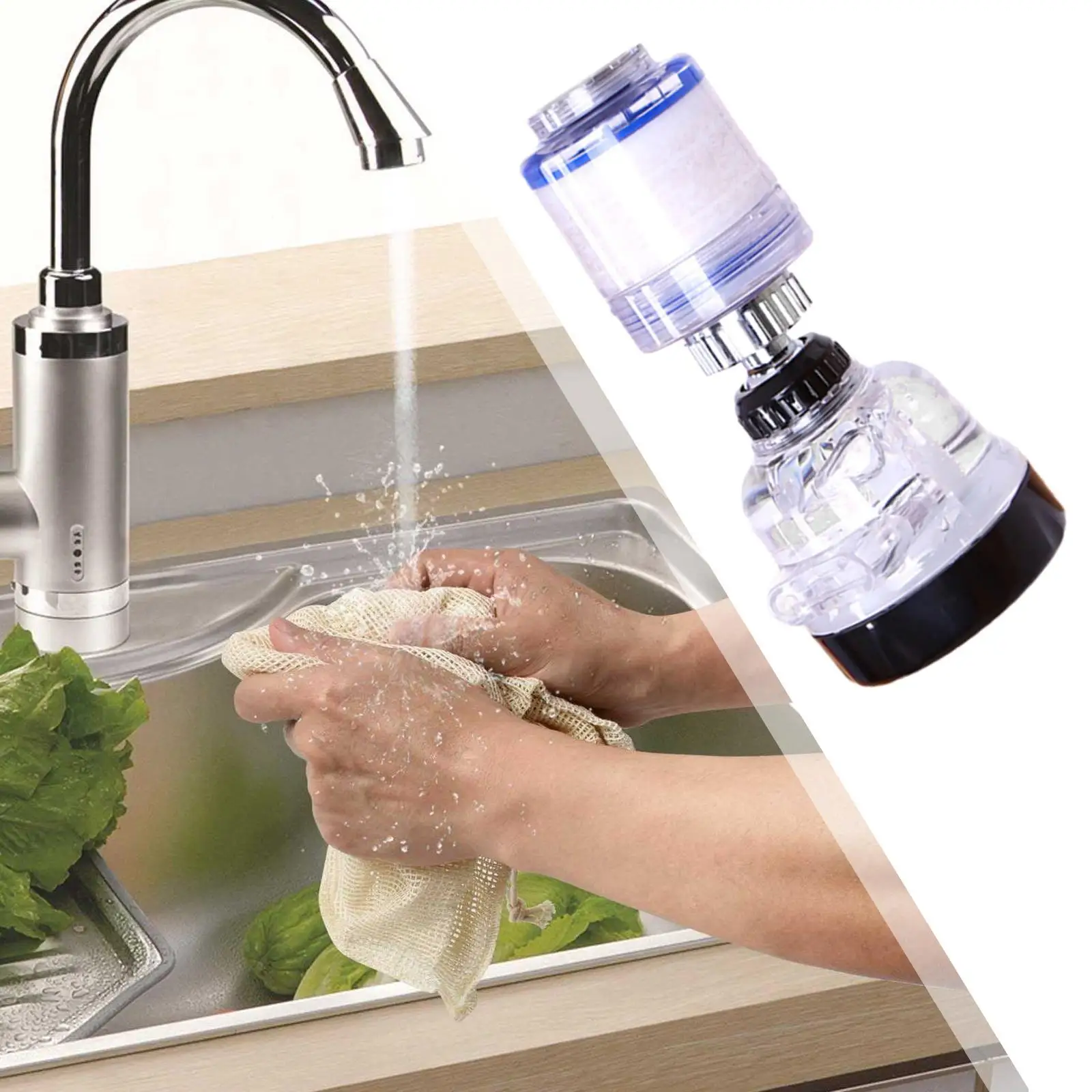 Water Filtration System Anti-Splash Sprayer Slashproof Nozzle for Kitchen