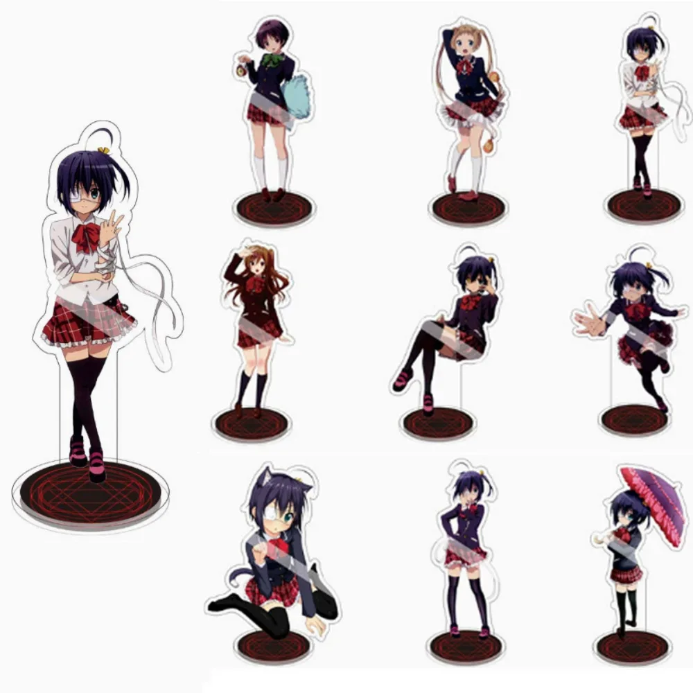 Anime Love Chuunibyou Arylic Stand Cosplay Figure Togashi Yuuta Takanashi Rikka Nibutani Shinka Model Plate Desk Decor Fans Gift