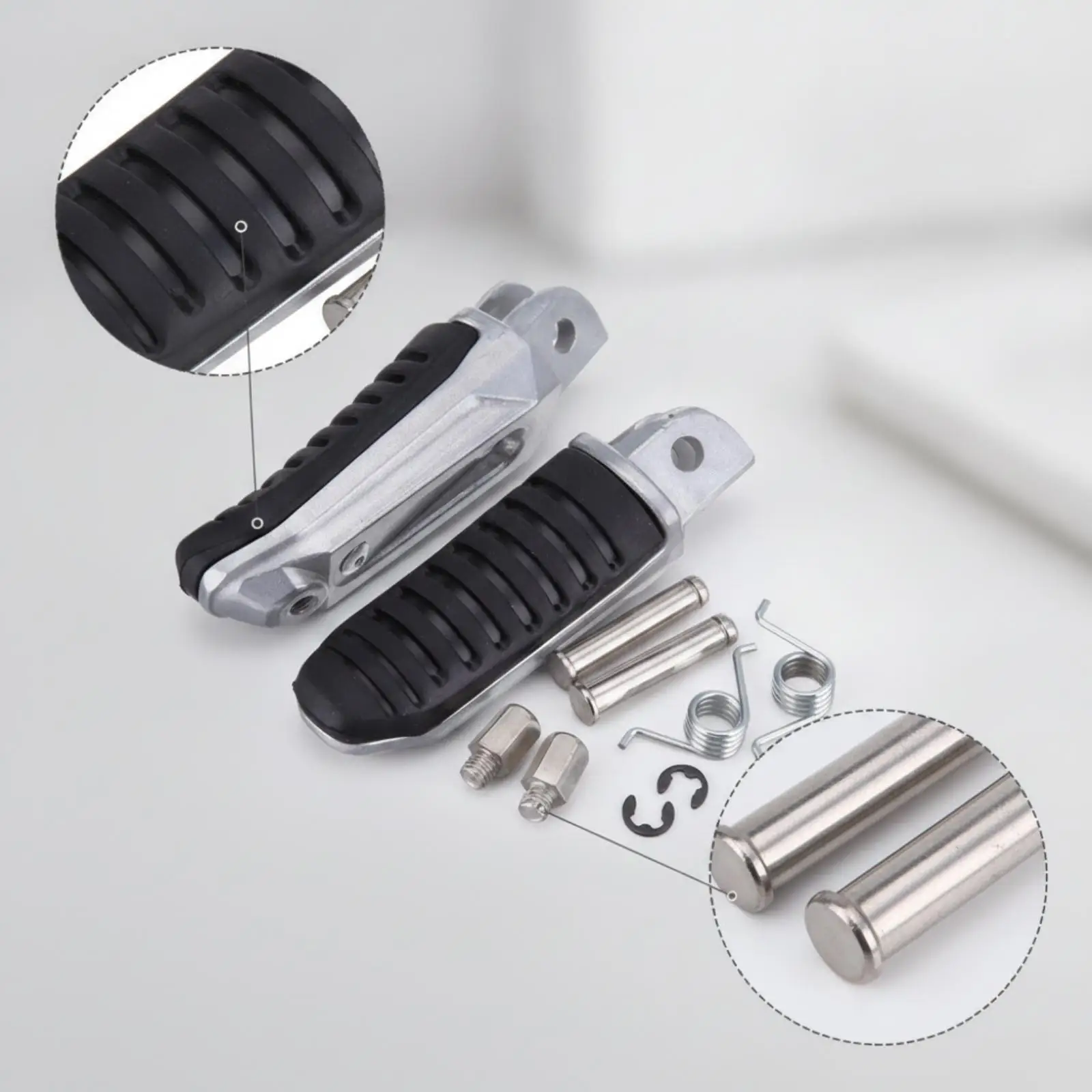 Motorcycle Foot Pegs Ribbed Footrest Easy to Install for Motorcyclists, Riders view 4