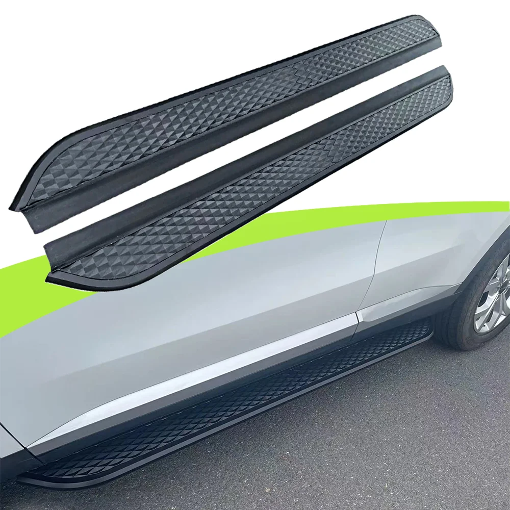 2PCS Aluminum Running Board Side Steps Nerf Bar Fit SsangYong Korando 2019-2024（with brackets)