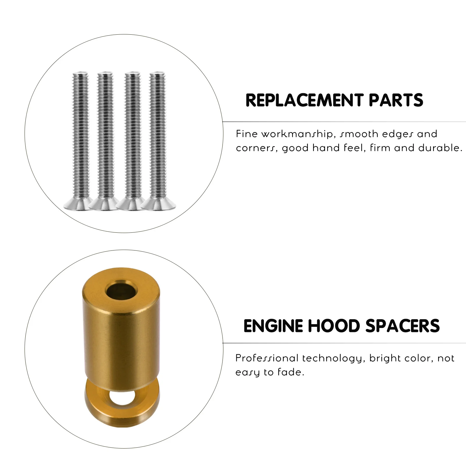 

Hood Spacer Riser 6mm Universal Engine Ventilation Spacer Kit Bright Color Fade Resistant Car Accessory Engine Hood Spacers