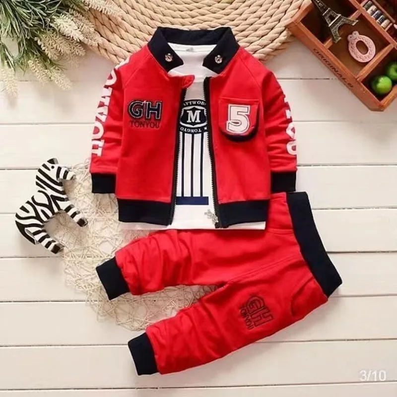 Baby Clothes Set Spring Autumn Winter Children Clothing Warm Suits Kids Baby Boys Jacket+pant 3PCS Child Training Boy Clothes