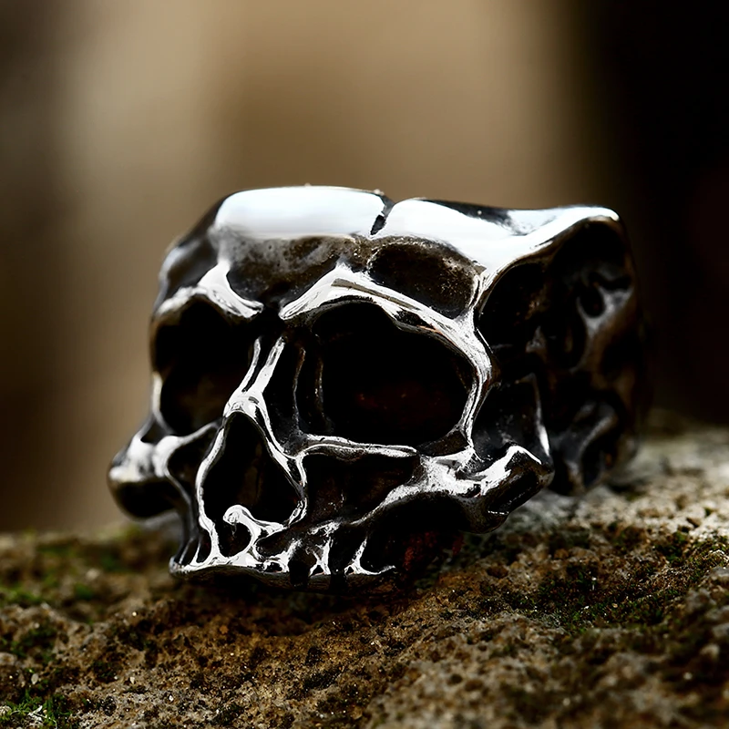 BEIER  new store 316L Stainless Steel Skull  ring top quality products Man\'s Vampire Fashion Rock Punk Jewelry BR8-149