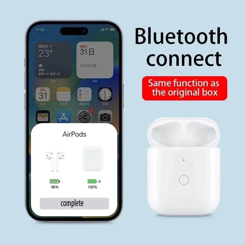 Replacement Wireless Charging Box for Airpods Pro 1/2/3 Bluetooth Earphone 680mAh Battery Charger Case with LED Indicator Light