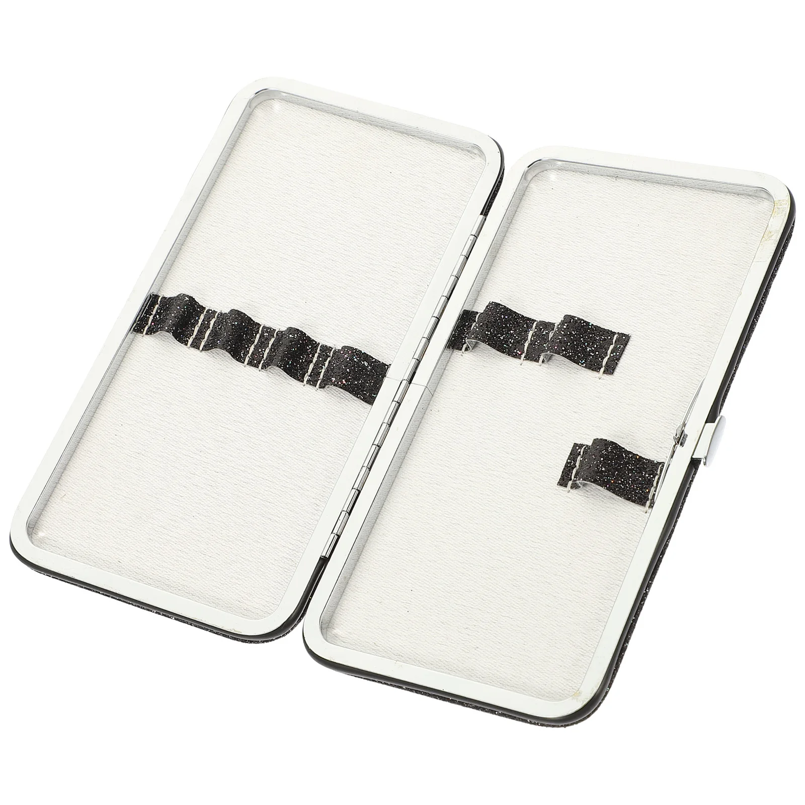 Eyelash Tweezers Box Premium Portable Magnetic Closure Fabric Design Lash Tool Storage Case Organizer For Makeup Accessories