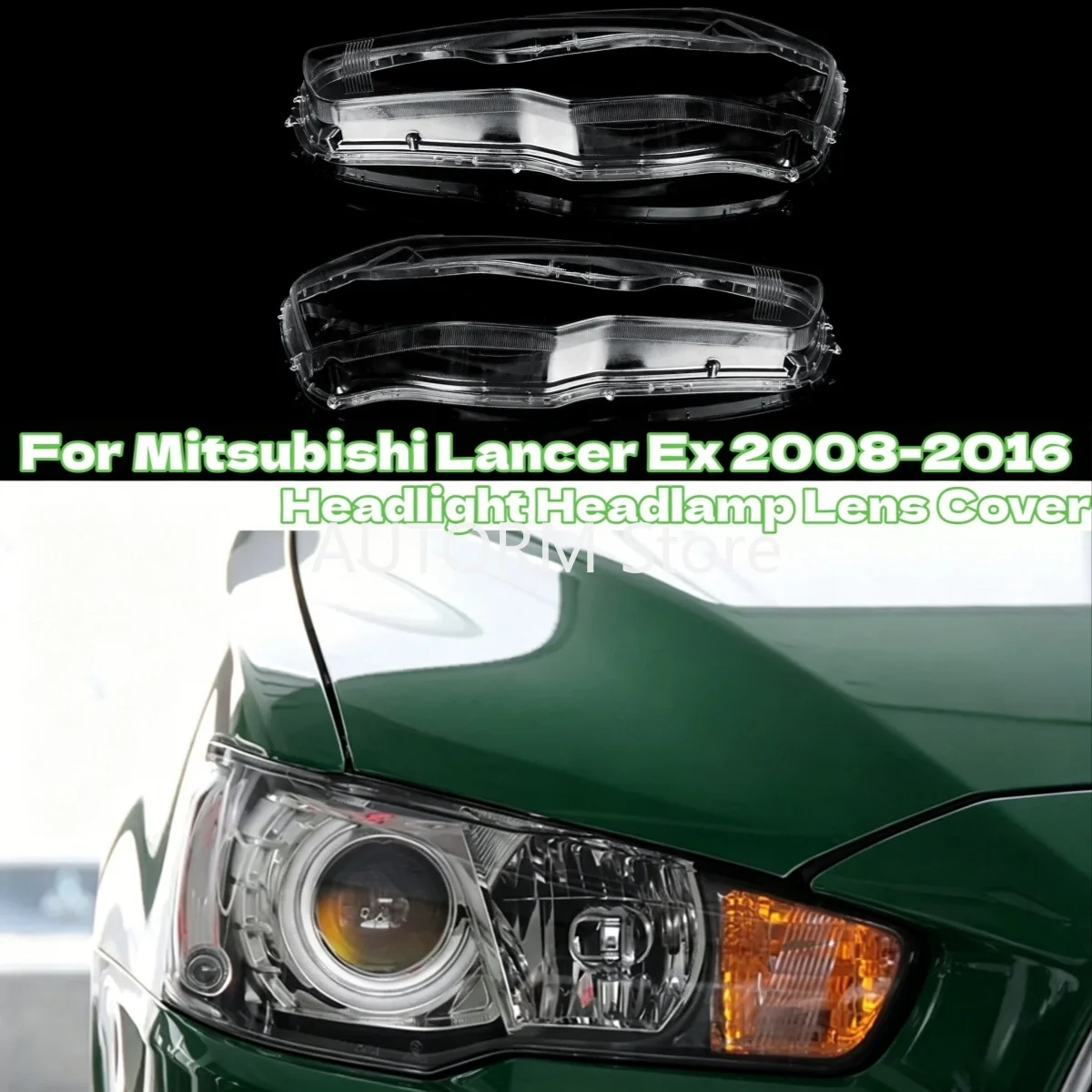 

Pair Front Headlamp Lens Cover For Mitsubishi Lancer Ex 2008-2016 Clear Car Headlight Shell Transparent Lampshade
