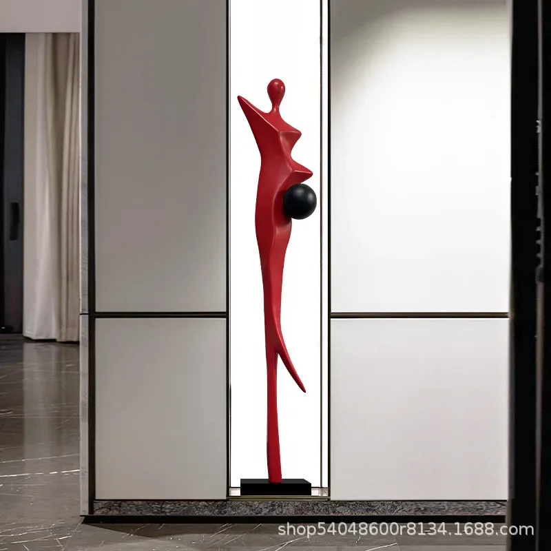 HT  abstract figure slender sculpture ornament living room entry light luxury high-end living room entrance hotel floor