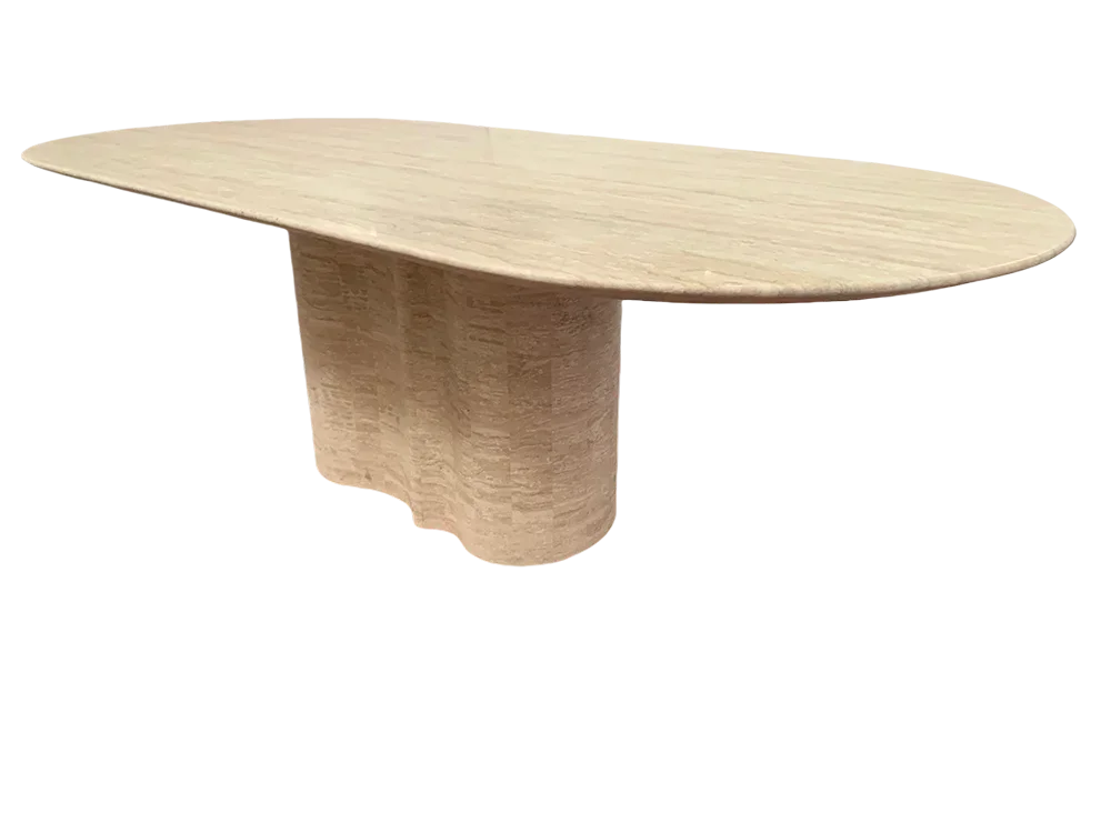 High-end home rectangular beige travertine marble coffee table