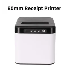 3'' 80mm Thermal Receipt Printer POS Printer USB LAN Bluetooth Wifi to Cash Drawer Printer 80x80mm Paper for Windows iOS Android