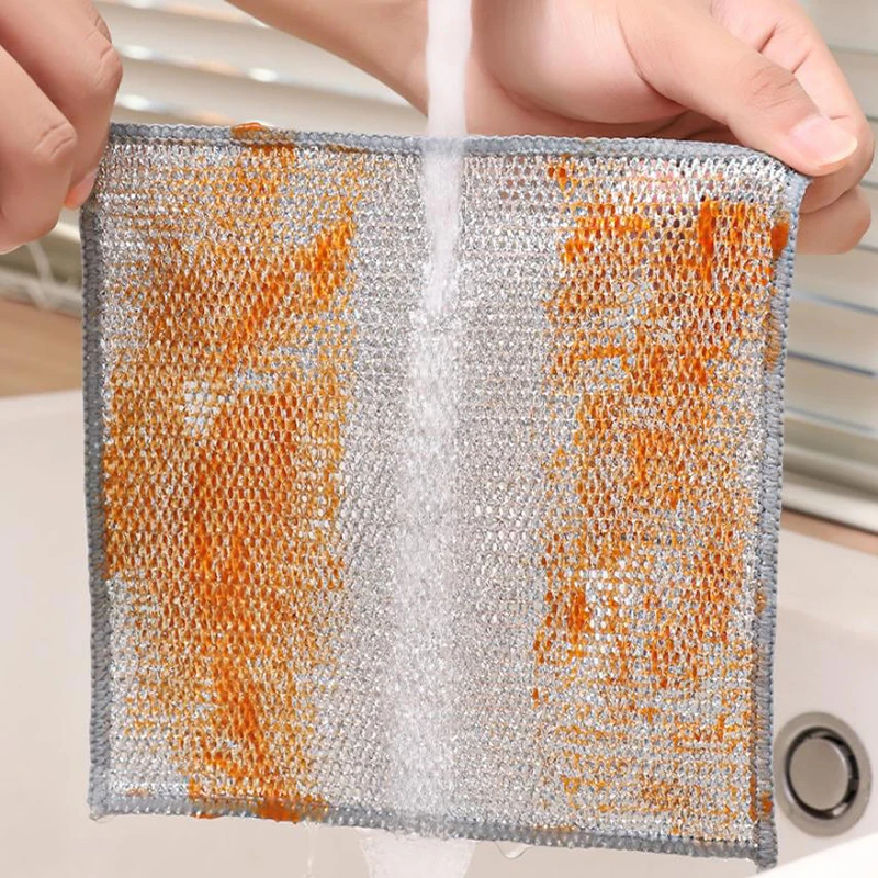 Magic Cleaning Cloth Thickened Steel Wire Rags Kitchen Dish Pot Washdishing Cloths Towel Clean Tools