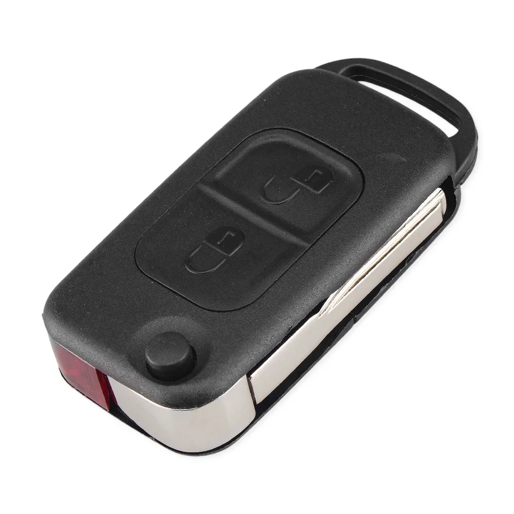 KEYYOU Flip Folding Car Case Remote Key Shell For Mercedes Benz SLK E113 A C E S W168 W202 W203 HU64 Blade 1/2/3/4 Button