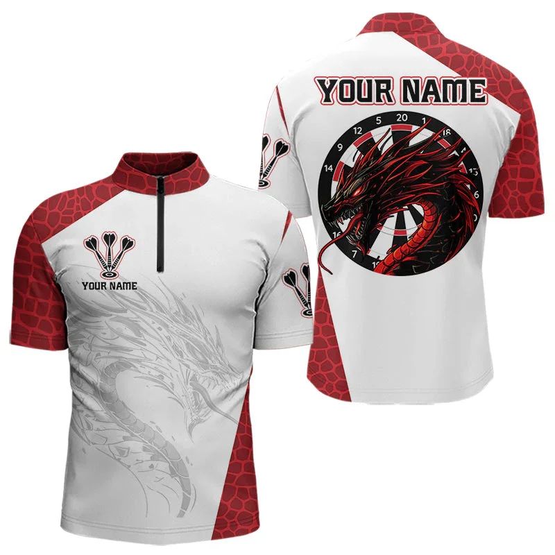 PLstar Cosmos' new personalized 3D printed red dart pattern polo shirt, unisex, casual team throwing sports series -5