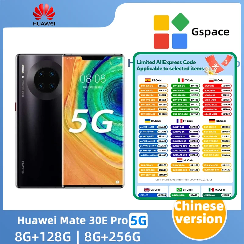 Huawei Mate 30E Pro 5g SmartPhone Kirin 990E 6.53inch OLED Screen 40MP Camera 4500mAh 40W Charge HarmonyOS Original Used Phone