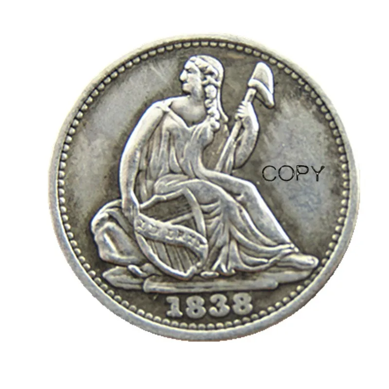 USA 1838-O Liberty Seated Half Dime No Stars (Regular Strike) Copy Coins