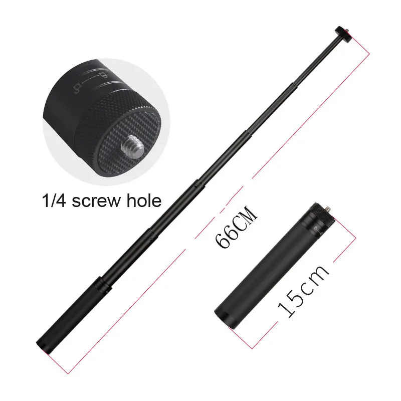 66CMHandheld Adjustable Extension Rod, Retractable Stick, Telescopic Collapsible for Gimbal Stabilizer