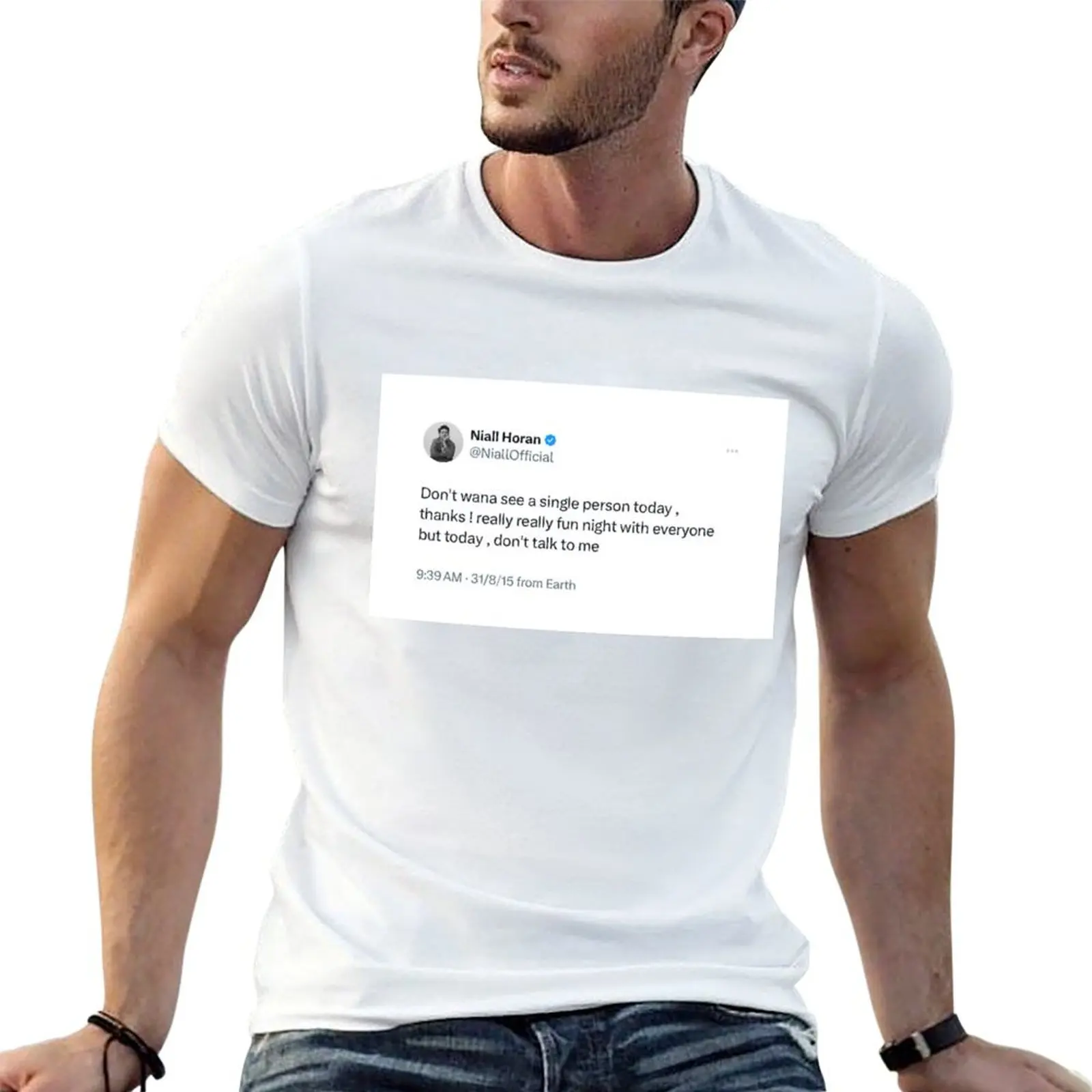 Мужские хлопковые рубашки Wanna Today, повседневные мужские одиночные футболки Don’t для мужчин, рубашки Tweet из 100% человек, футболка