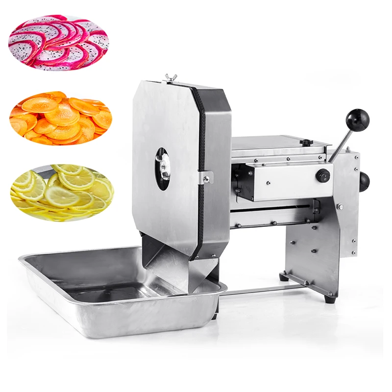 Small Commercial Electric Potato Slicer Lemon Slicer Pro for Bubble Tea Shops Manual Fruit Vegetable Cutter Machine