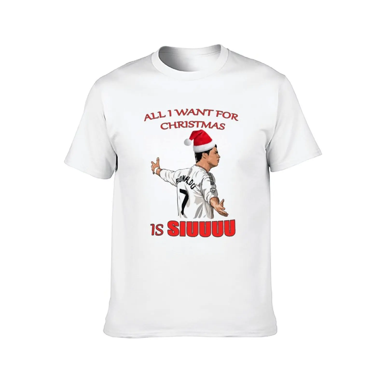 كل ما أريده لعيد الميلاد هو siuuu تي شيرت رجل التي شيرت الرجال تي شيرت القطن 100% تي شيرت