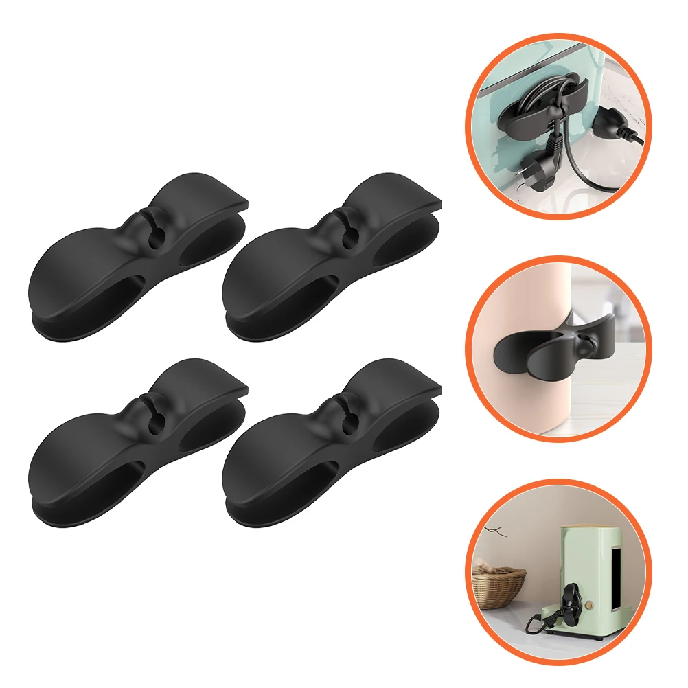 

4pcs Cable Organizer Cord Keeper Power Cord Holder Wire Management Clip For Headphone Usb Cables Tpu Silicone Adhesive Home