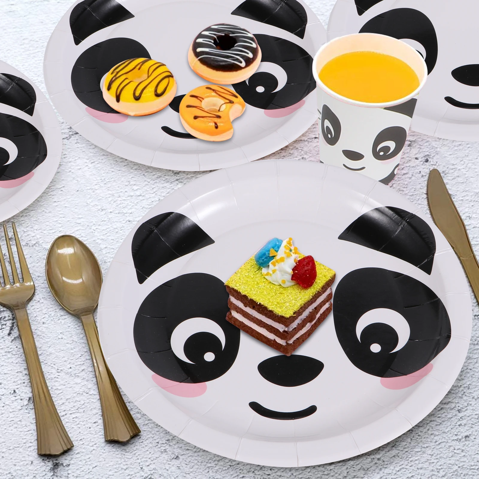 

1 set 1 Food-Grade Thick Paper Plate Cup Set Unbreakable Disposable For Birthday Wedding Baby Shower Party Supplies Eco-Friendly