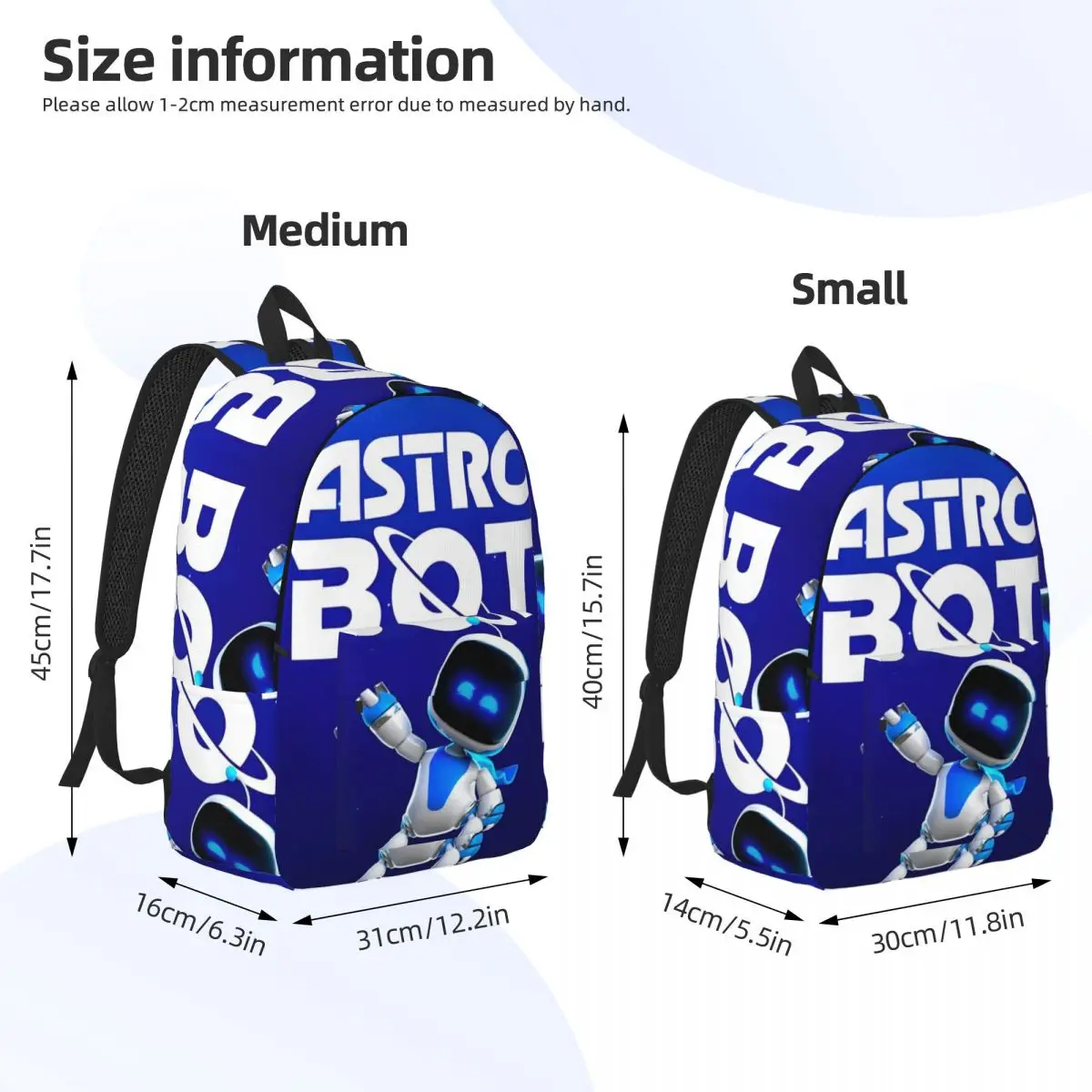 Astrobot Astros Playroom Mochila informal con bolsillo Estudiante Senderismo Viajes Videojuego Mochila para hombres Mujeres Bolso de hombro universitario