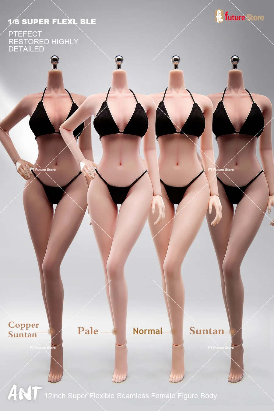 

ANT T302 1/6 Makeup Seamless Body with Physiological Details 12'' Large Bust Steel Skeleton Super Flexible Female Action Figure