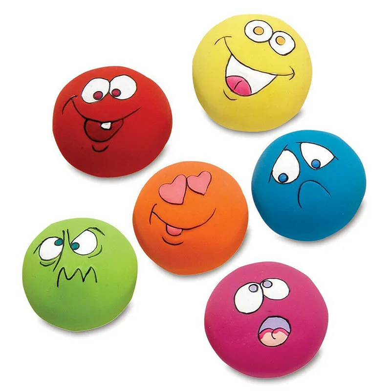 Latex smiling face pet toy, cat and dog grinding teeth, cleaning teeth, biting toy, cartoon voice expression toy