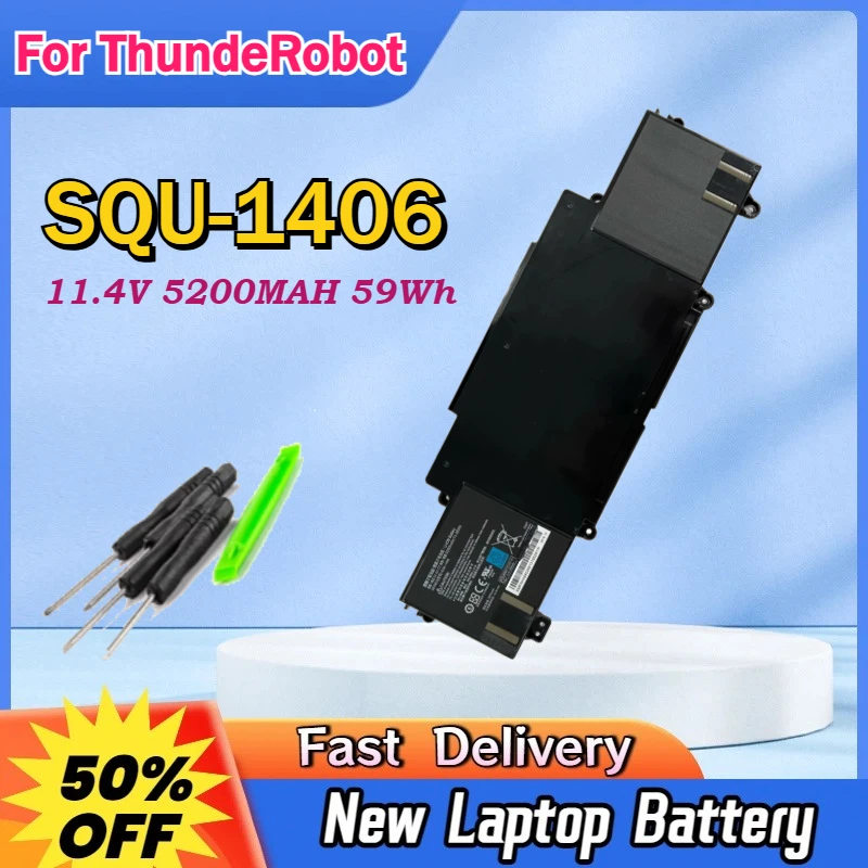 

11.4V 5200MAH 59Wh SQU-1406 Laptop Battery For ThundeRobot 911 911-S1 S2/A/B/C/D/E/G S3 S5A S5T S6 T1 T2 T5 M1/2/3/4/5/6 F1