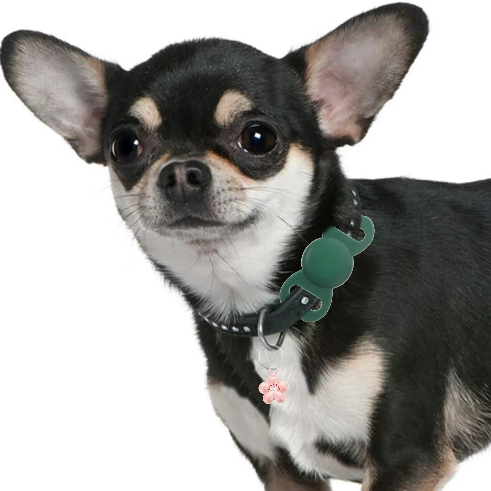 

2pcs Pet Protective Case Carbon Fiber Tape Cover Air Tag Collar Holder Silicone Durable Small Tracer Cases Accessories