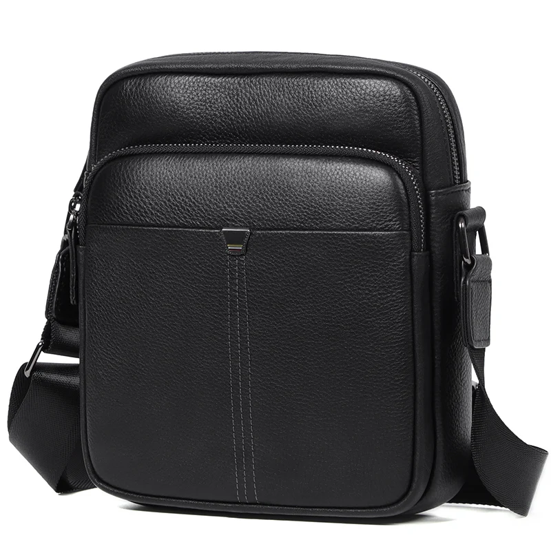 New Men\'s Leather Shoulder Bag Top Layer Leather Casual Messenger bags Vertical Crossbody Bag Trendy Men\'s Bags