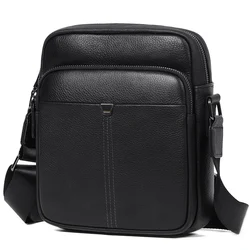 New Men's Leather Shoulder Bag Top Layer Leather Casual Messenger bags Vertical Crossbody Bag Trendy Men's Bags