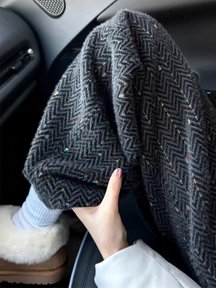 

Thickened Corduroy Knitted Straight Leg Pants Men's Winter Leisure Trousers Drapey Sweatpants Youthful Vitality Style