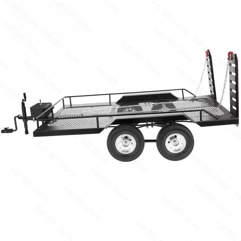 1/10 Biaxial Metal Trailer Climbing Truck Universal Flat Trailer