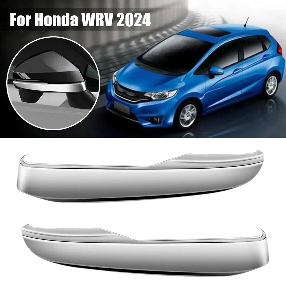 New High-end 2PCS Car Side Rearview Mirror Cover Caps Trim For 2024 Honda WR-V WRV DG5 Series Overlay Decoration Car Styling