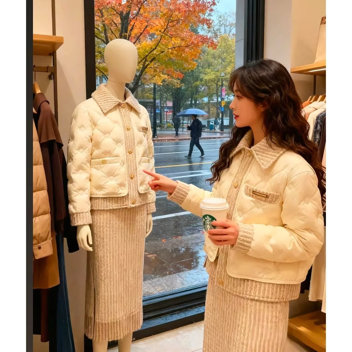 

Winter ort down Jaet Women's Loose Collar Pred Gusset Thi Warm Coat Sli Cotton Blend Faionable Winter Outerwear