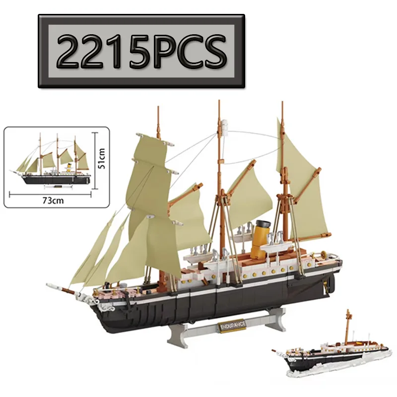 

2215PCS 2 in 1 Endurance Ship Decoration Building Blocks Home Decoration Creative Sunken Ship Model Puzzle Toys Birthday Gift