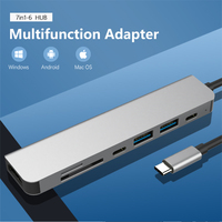 Type-C 7-in-1 Multifunctional Extension Dock With 4K*HDMI Extension Dock PC Laptop HUB Extender for MacBook Phone TV Laptop