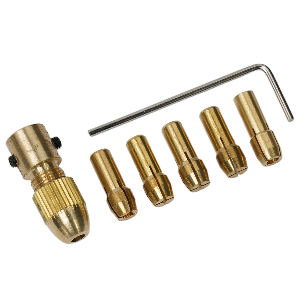 7Pcs/set Small Drill Chucks Adapte For Motor Shaft 2.35/3.17/4.05/5.05mm Electric Drill Bit Collet Twist Chuck Woodworking Tool