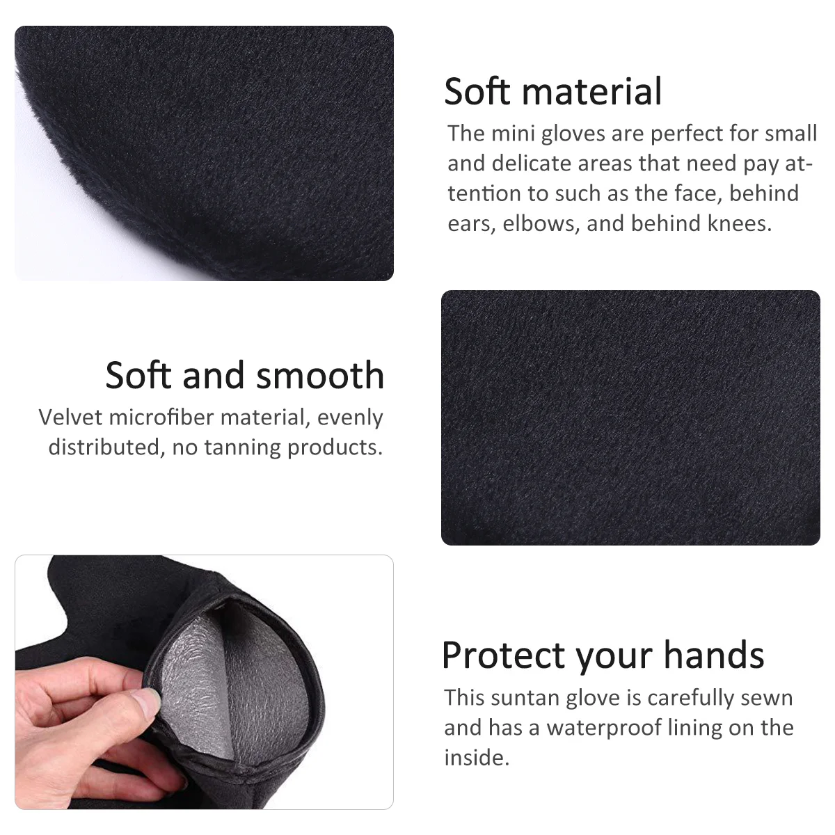 

2Pcs Self Tanning Mitt Gloves Mini Reusable Distribution Streak- Lotion Sunblock Oil