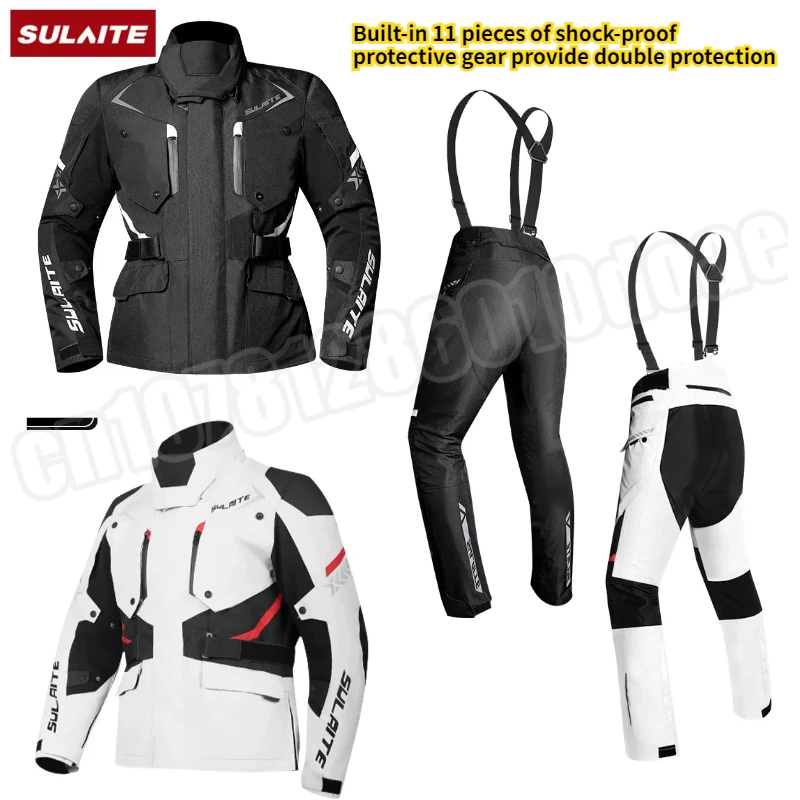 

Men Motorcycle Jacket All Season Riding Gear SULAITE Windproof Warm Racing Suit S-4XL