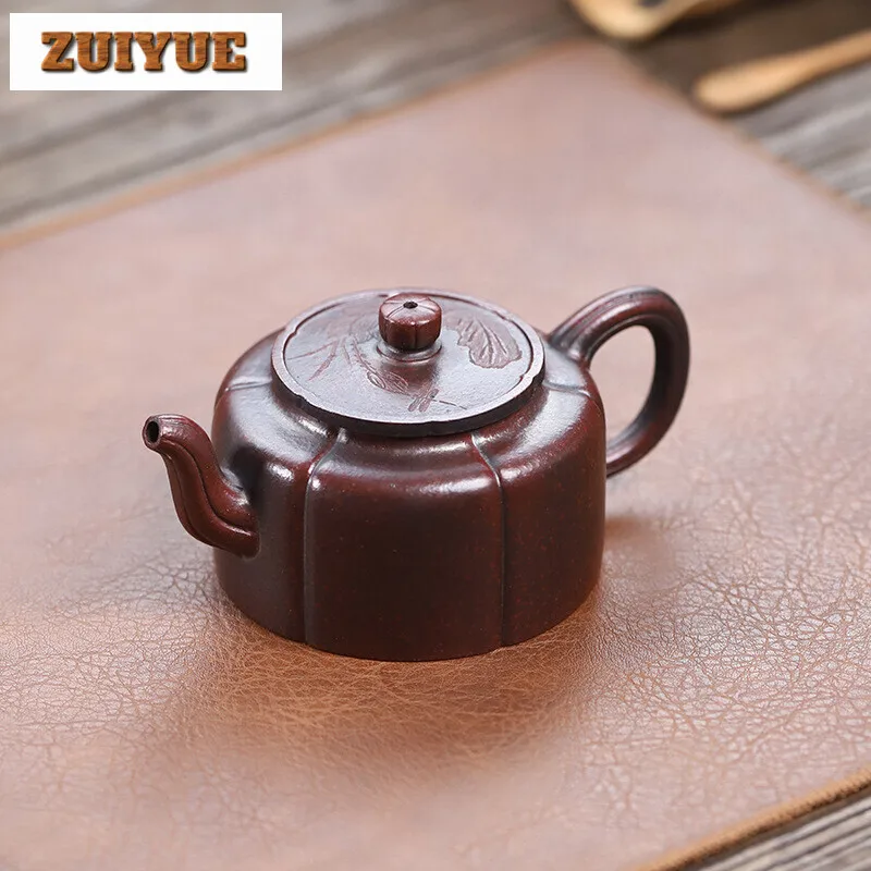 

170ML Yixing Purple Clay Teapots Handmade Pot Raw Ore Dragon's Blood Sand Mud Tea Maker Kettle with Strainer Zisha Tea Set Craft