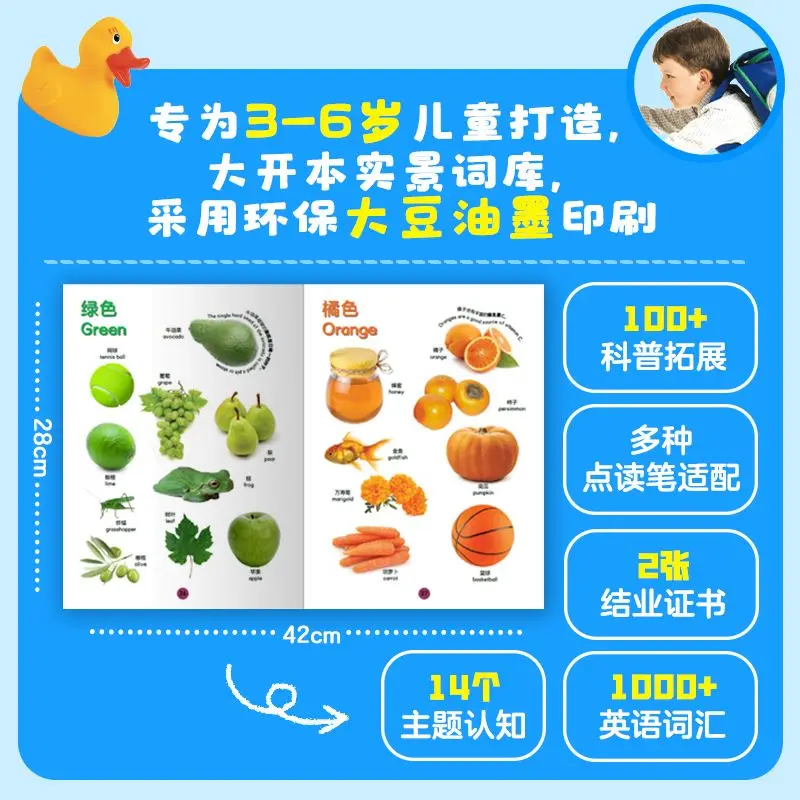 【For Ages 3-6】 Singapore English Children's Basic English Theme-Based Vocabulary 1000 Words (2 volumes in total