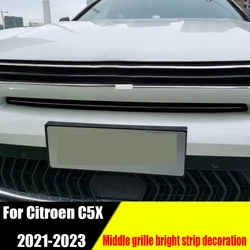 For Citroen C5X 2021 2022 2023 stainless steel headlight decoration accessories with grille bright strip