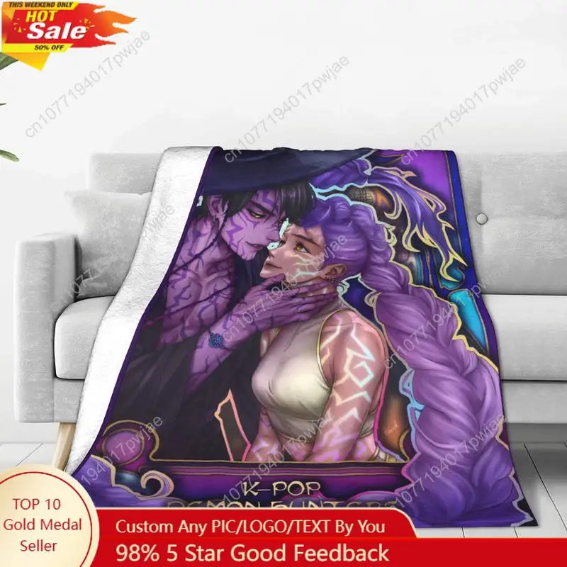 

Rumi & Jinu Warm Blanket kpop Demon Hunters Girls Boys Plush Throw Blanket Street Couch Bed Flannel Bedsprea Custom blankets