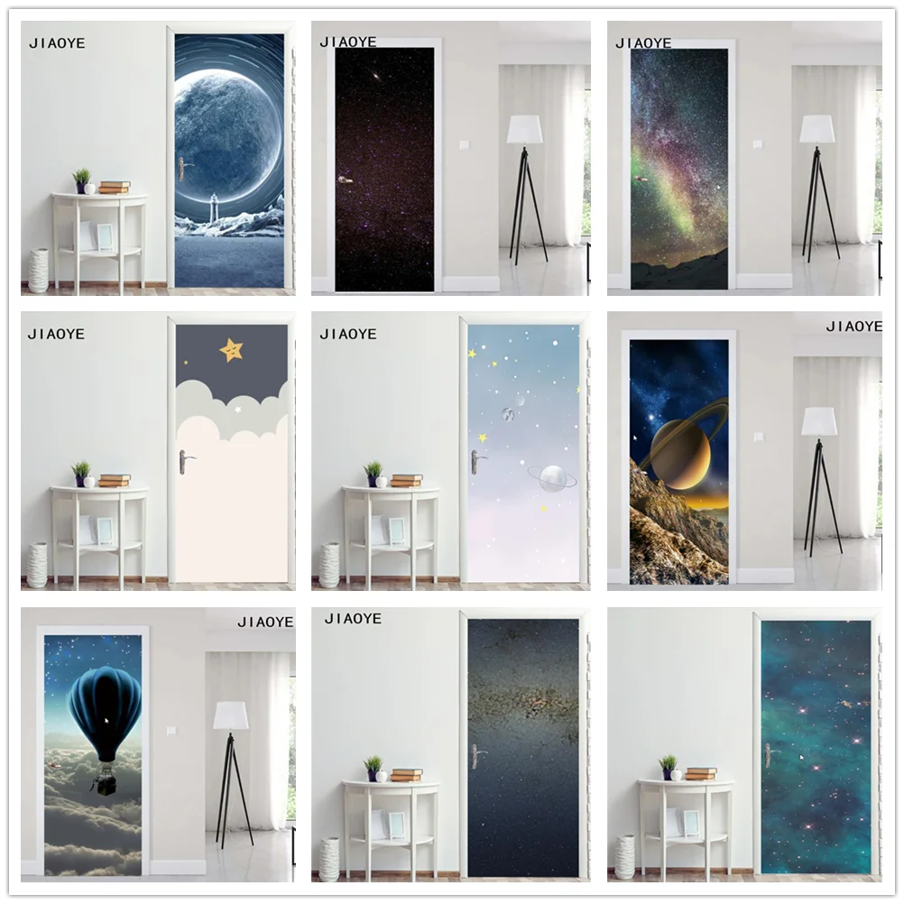 

customized self-adhesive various doors Starry sky door sticker home decoration wall stickers mural porch wallpaper