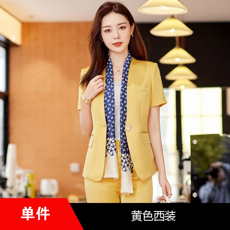 Set completo piccolo alla moda per donna Nuova giacca blazer a maniche corte rossa casual professionale estiva da donna sottile