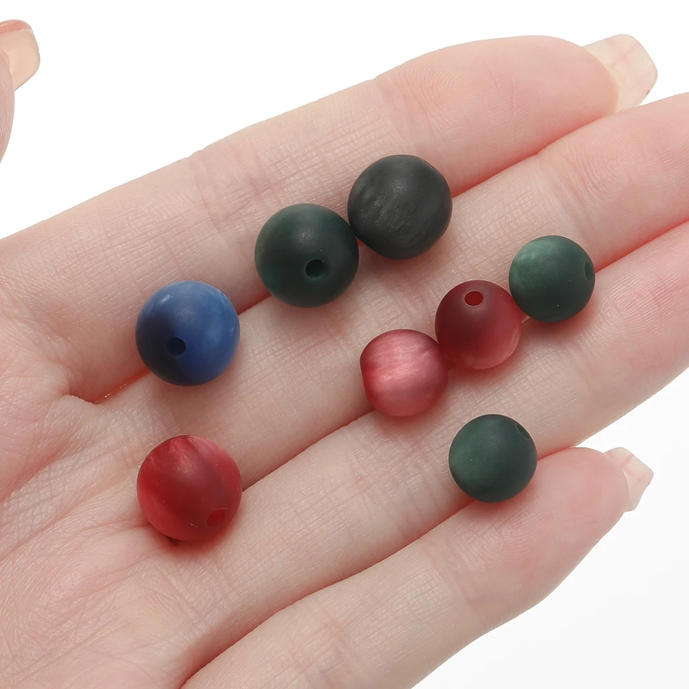 10pcs 8/10mm Resin Tricolor Imitation Cat Eye Round Beads for Handmade Making Jewelry DIY Bracelet Necklace Earrings Accessories image 4