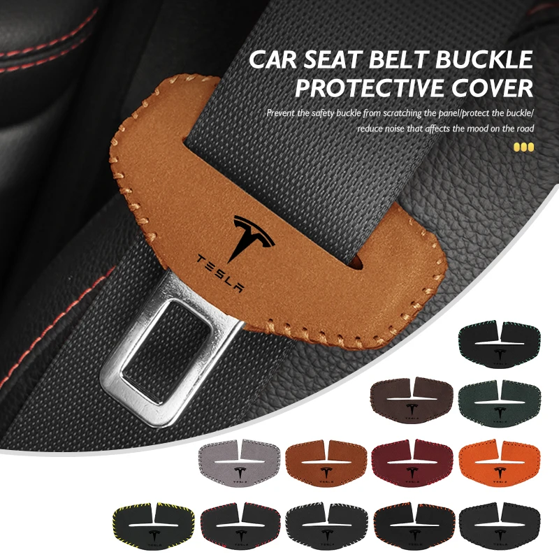 Car Seat Belt Base Buckle Protector Cover Accessories For Tesla Model 3 S Y X