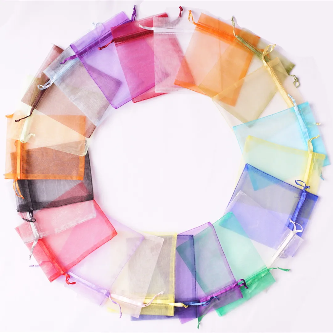 50 قطعة 5x7 7x9 9x12 10x15 11x16 13x18 15x20 17x23 سنتيمتر أكياس الأورجانزا عيد الميلاد عيد الحب حفلة كاندي صندوق الشوكولاته حقائب للهدايا