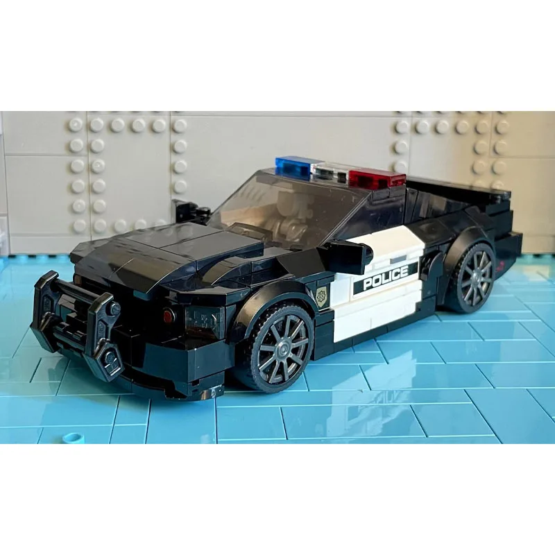 MOC-178114Neuer klassischer S281City Sicherheitspolizeiauto-Baustein, Modell 361 Teile, Bausteinspielzeug zum Geburtstag von Jungen und Kindern